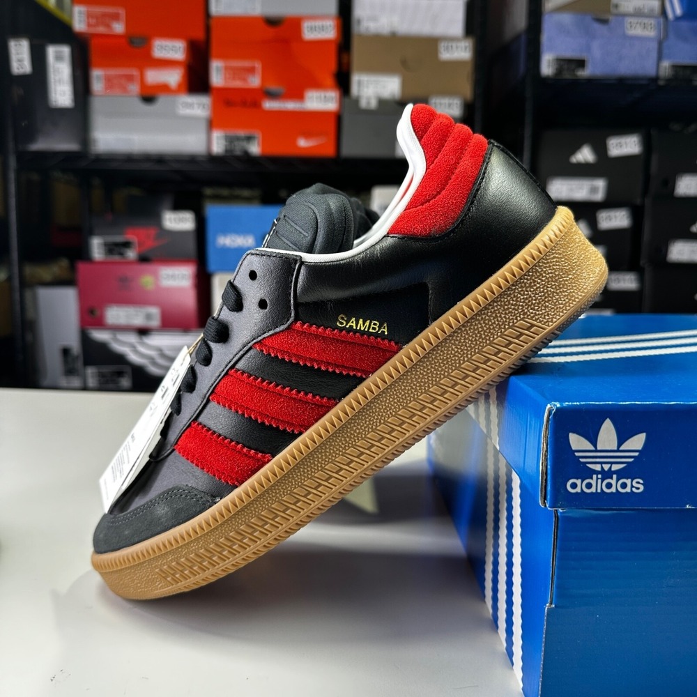 Adidas Samba XLG "Better Scarlet" Black Red Gum Shoes IE9178 Men's Size 8 NEW